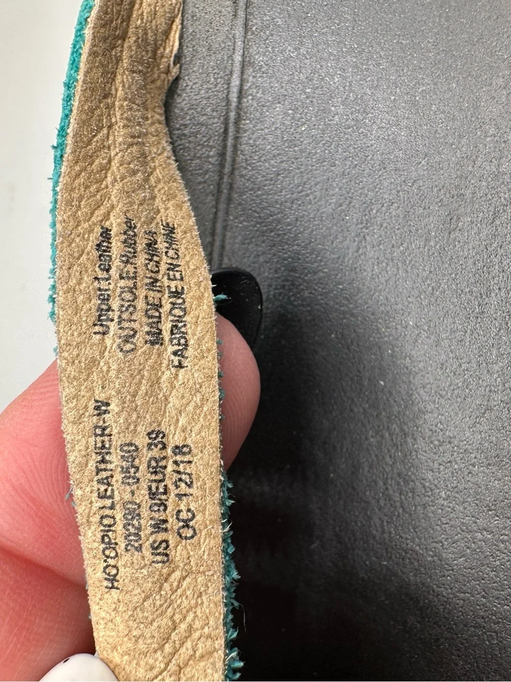 Olukai Ho’Opio Leather Sandal Flip Flop Arch Support Women 9 Black/Teal